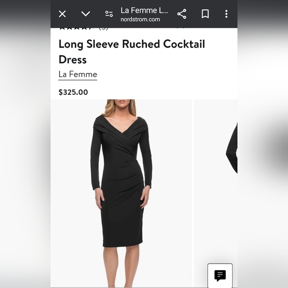 LA FEMME 🔖NWT Long Sleeve Ruched Cocktail Dress - Size 2 - Picture 13 of 13